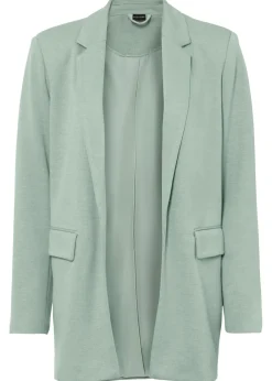 bonprix bonprix Blazers>Americana larga de punto con bolsillos Verde ahumado jaspeado