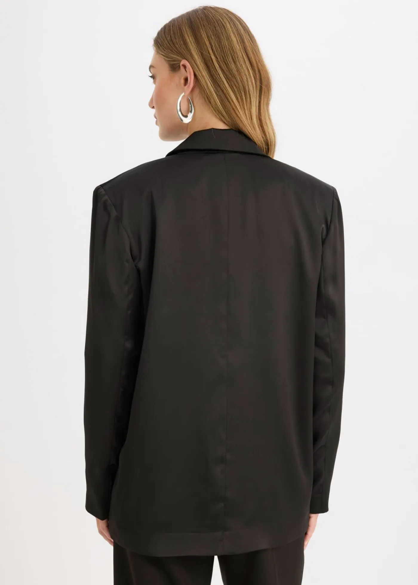 bonprix bonprix Blazers>Americana oversize de satén Negro