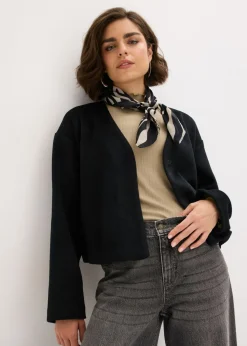 Mujer bonprix bonprix Americana oversized con cinturón en efecto lana, sin forro