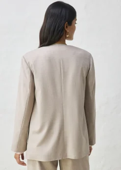 Mujer bonprix bonprix Americana sin cuello de suave mezcla de lana