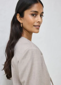 Mujer bonprix bonprix Americana sin cuello de suave mezcla de lana