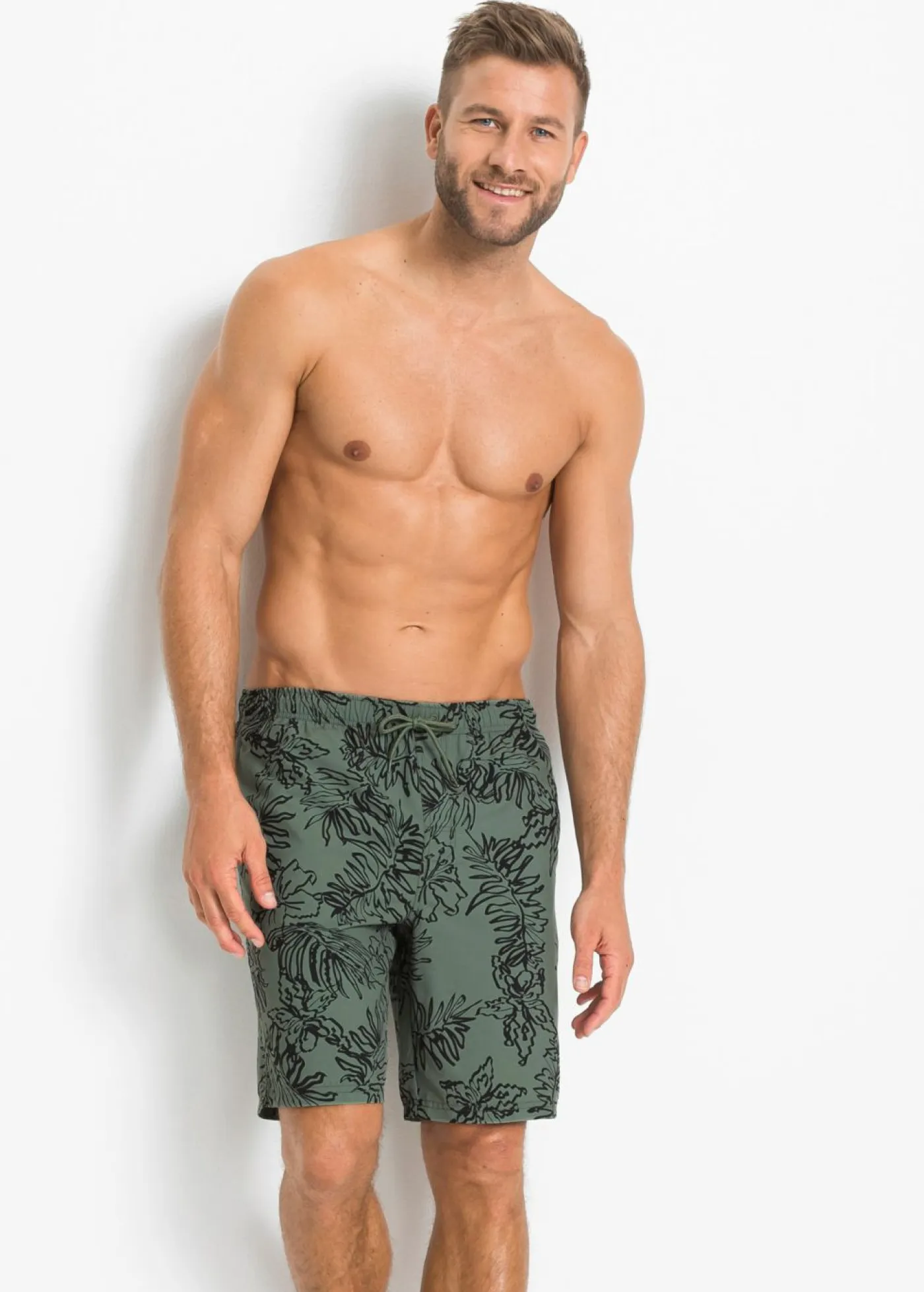 bonprix bonprix Trajes De Baño|Ropa De Playa>Bañador Verde oliva-negro estampado