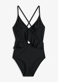 bonprix bonprix Ropa Para Ir A La Playa|Novedades>Bañador con abertura y volantes Negro