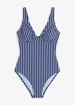 Mujer bonprix bonprix Bañador con efecto moldeador medio y escote pronunciado