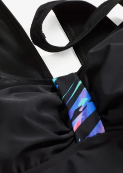 Mujer bonprix bonprix Bañador con efecto moldeador medio e insertos estampados