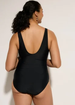 Mujer bonprix bonprix Bañador con efecto moldeador medio e insertos estampados