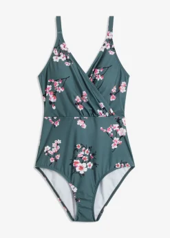 bonprix bonprix Vestidos Moldeadores|Bañadores>Bañador con ligero efecto moldeador y diseño cruzado Verde claro