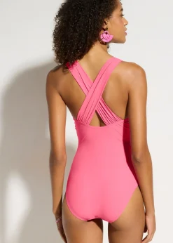 Mujer bonprix bonprix Bañador con ligero efecto moldeador y tirantes cruzados