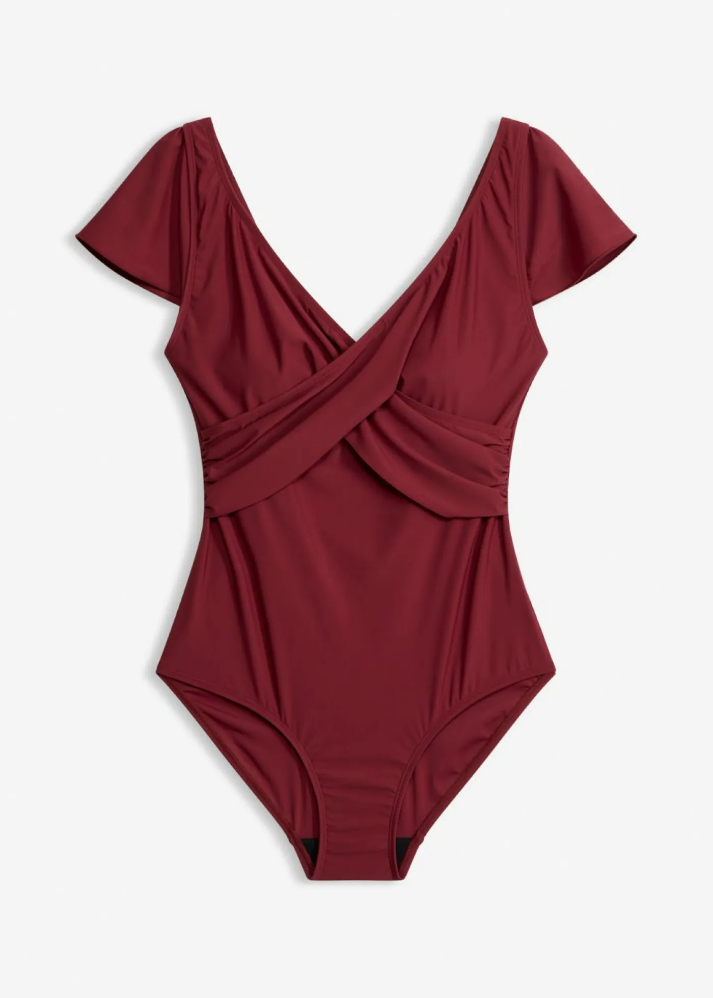 bonprix bonprix Vestidos Moldeadores|Novedades>Bañador con ligero efecto moldeador y diseño cruzado Burdeos