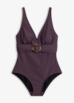 Mujer bonprix bonprix Bañador con ligero efecto moldeador y escote en V