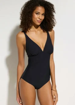 Mujer bonprix bonprix Bañador con ligero efecto moldeador y escote en V