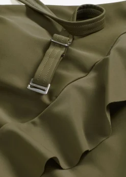 bonprix bonprix Novedades|Bañadores>Bañador con un hombro al descubierto y tirantes desmontables Verde oliva oscuro