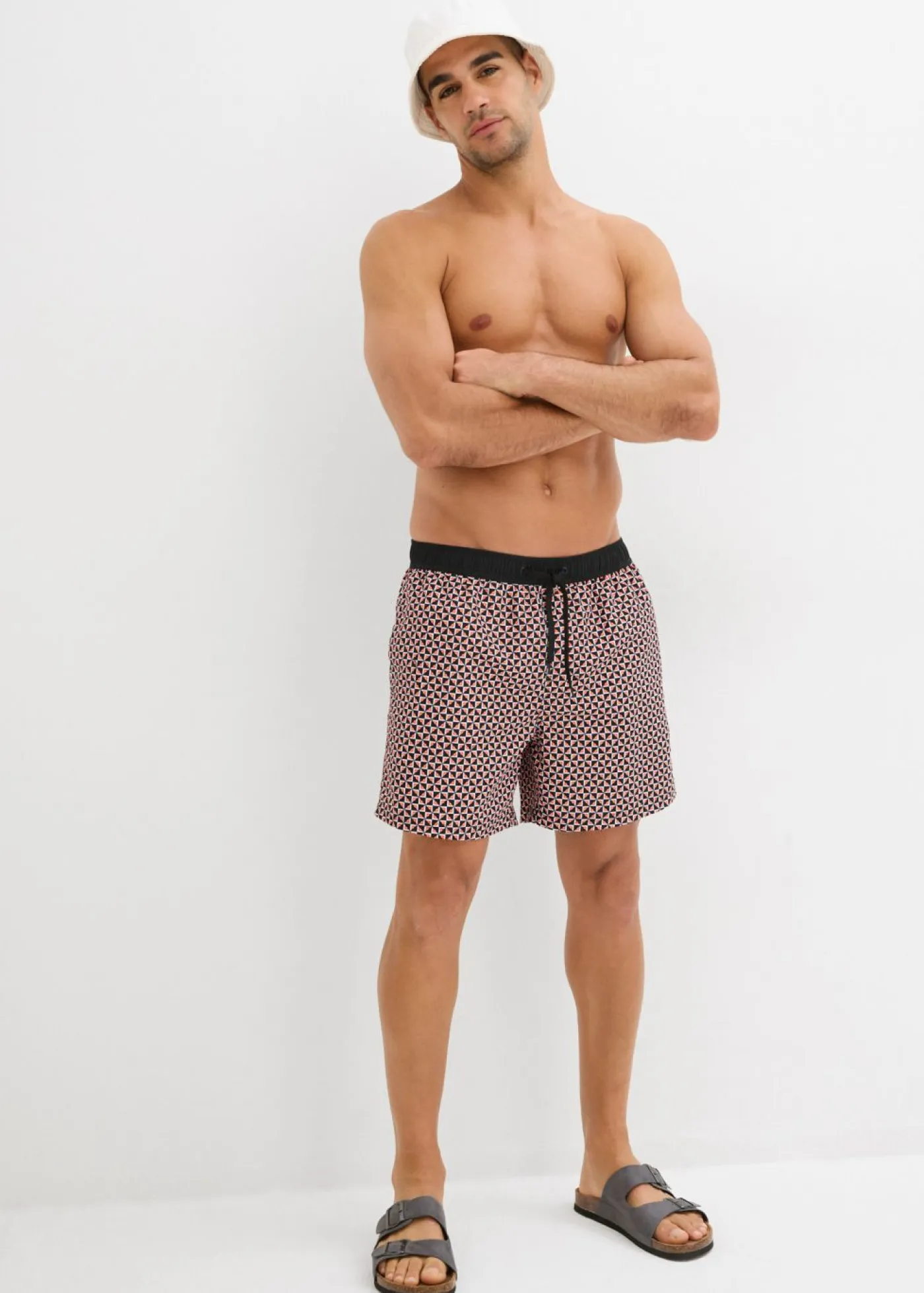 bonprix bonprix Trajes De Baño|Ropa De Playa>Bañador de hombre Rojo-blanco-negro