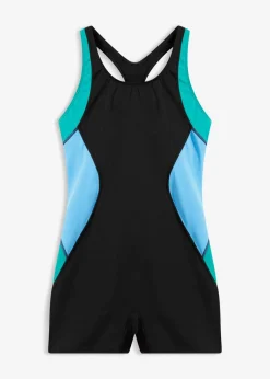 bonprix bonprix Ropa De Baño Deportiva|Bañadores>Bañador deportivo de material de secado rápido con perneras Negro/azul brillante