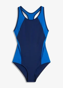 bonprix bonprix Ropa De Baño Deportiva|Bañadores>Bañador deportivo de material de secado rápido con espalda nadadora azul faro-azul horizonte