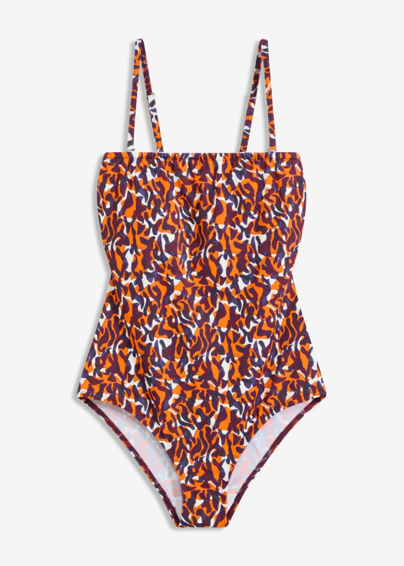 bonprix bonprix Bañadores>Bañador tipo bandeau con tirantes multiusos estampado leo púrpura-marrón claro