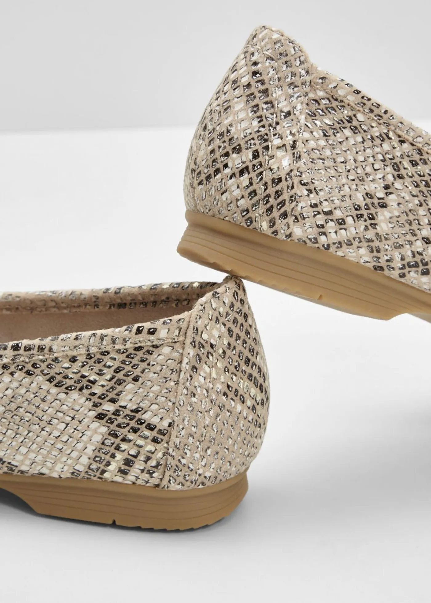 bonprix Jana Zapatos De Marca·Jana|Zapatos Primavera-Verano>Bailarinas cómodas de Jana en ancho cómodo piel de serpiente beige