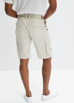 Hombre bonprix bonprix Bermuda cargo con cintura y cinturón cómodos, regular fit