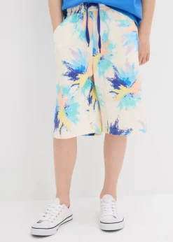 bonprix bonprix Ropa 9 A 16 Años·Shorts>Bermuda de chándal con algodón sostenible Beige natural