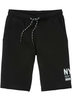 bonprix bonprix Shorts|Ropa Deportiva>Bermuda de chándal con bordes abiertos Negro estampado