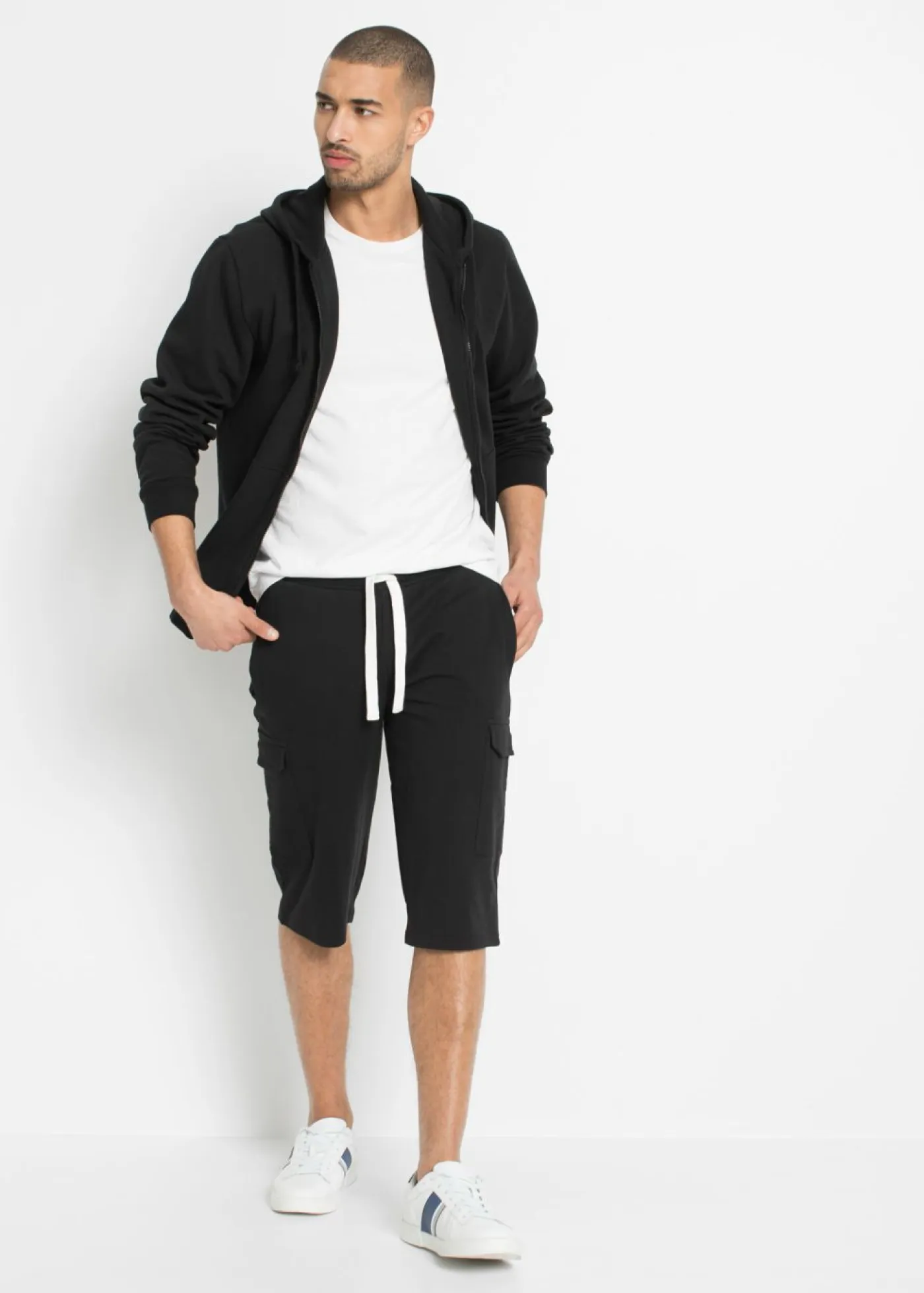 Hombre bonprix bonprix Bermuda de chándal tipo cargo de algodón orgánico puro