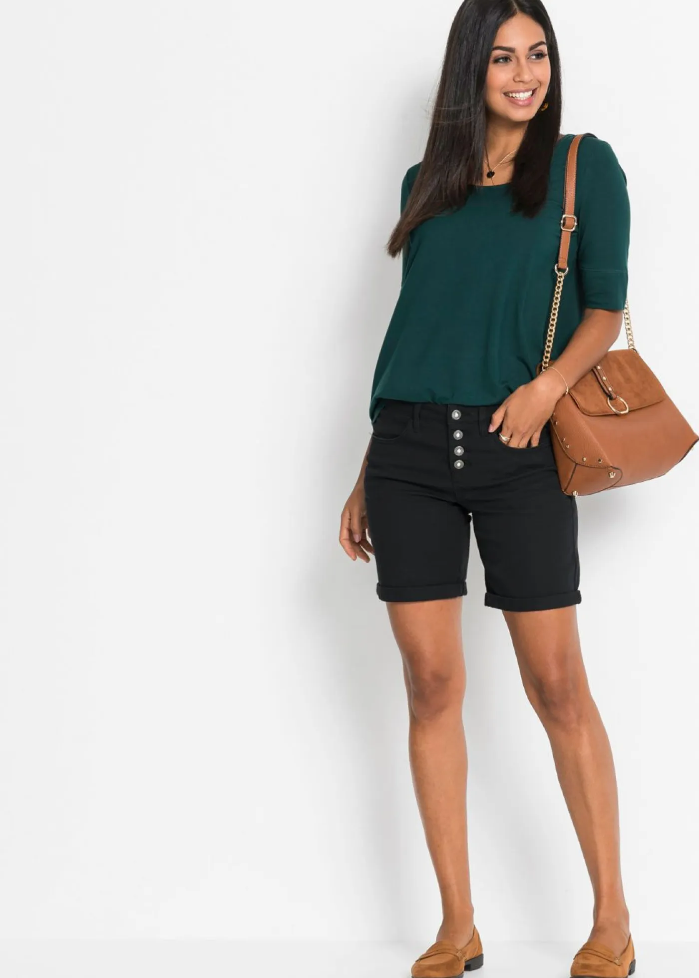 bonprix bonprix Shorts|Pantalones>Bermuda elástica Negro