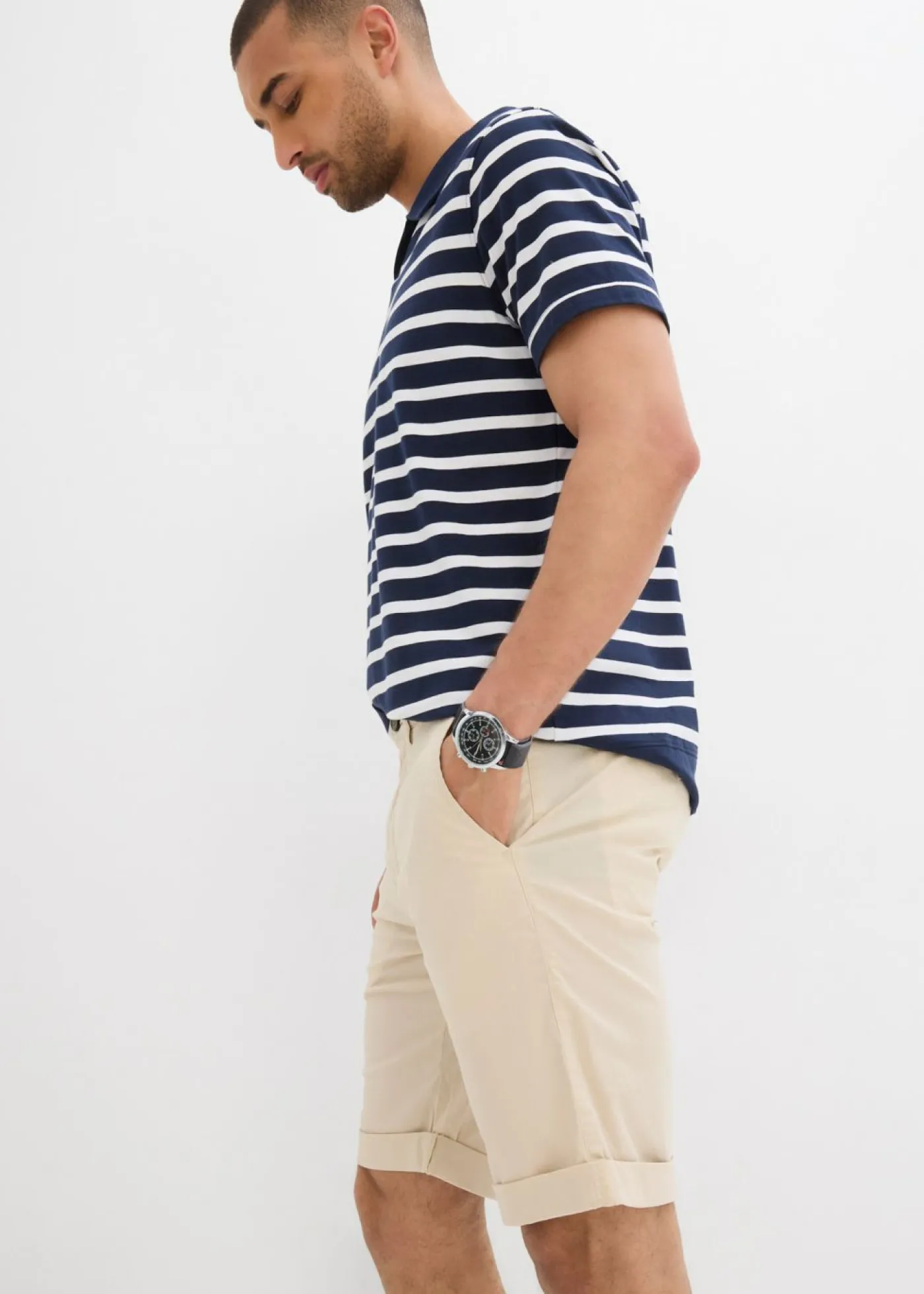 bonprix bonprix Shorts|Básicos En Rebajas>Bermuda tipo chino de corte regular Arena claro