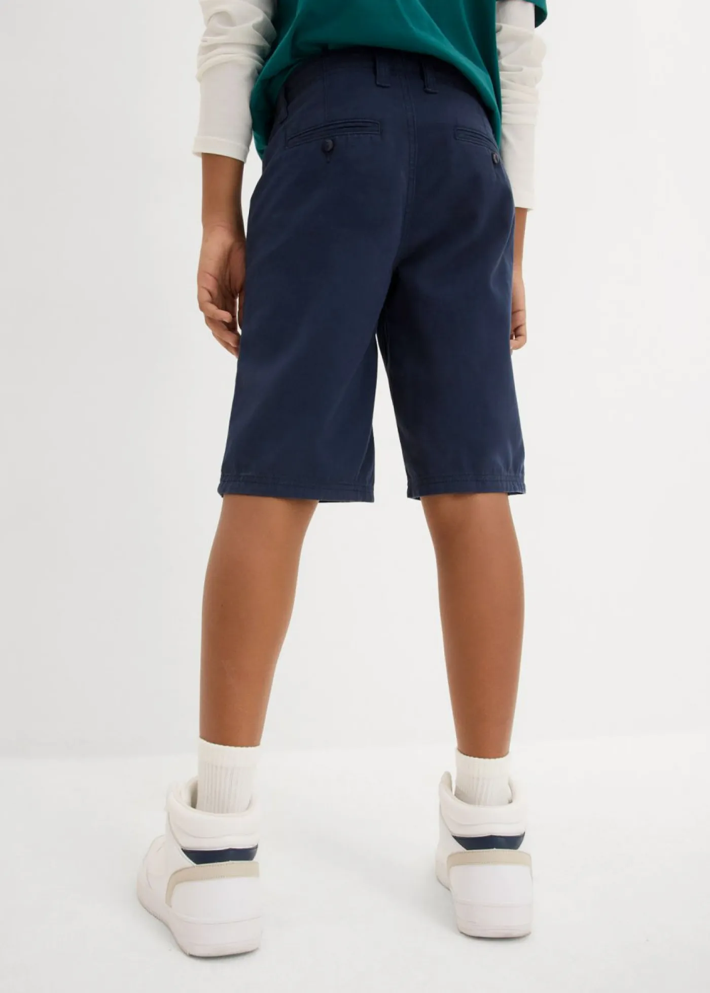 bonprix bonprix Ropa 9 A 16 Años·Shorts>Bermuda tipo chino de corte regular Azul marino