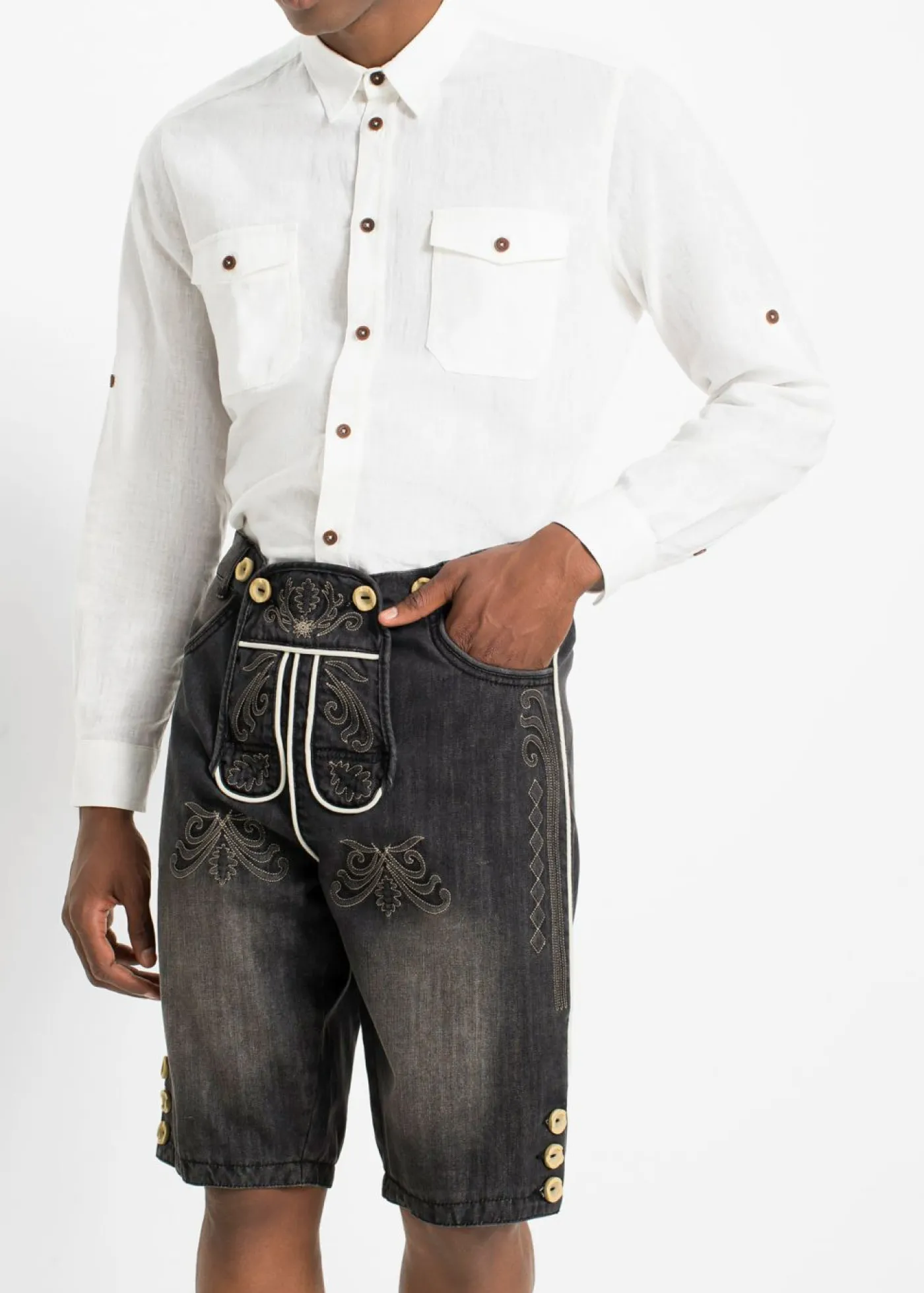bonprix bonprix Shorts|Vaqueros>Bermuda vaquera de punto Negro denim