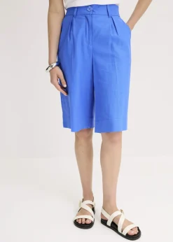 Mujer bonprix bonprix Bermudas anchas de mezcla de lino vaporoso