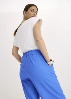 Mujer bonprix bonprix Bermudas anchas de mezcla de lino vaporoso