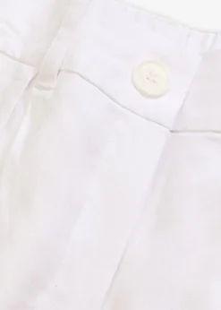 bonprix bonprix Shorts|Pantalones>Bermudas anchas de mezcla de lino vaporoso Blanco
