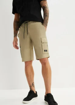 bonprix bonprix Shorts|Básicos En Rebajas>Bermudas cargo, con cintura elástica, corte regular Caqui nuevo