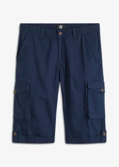 Hombre bonprix bonprix Bermudas cargo largas, regular fit, de mezcla de lino ligera