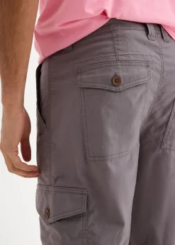 Hombre bonprix bonprix Bermudas cargo largas, regular fit, de mezcla de lino ligera