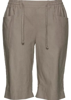 bonprix bonprix Shorts|Pantalones>Bermudas con lino Marrón grisáceo