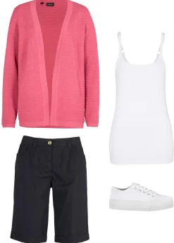 bonprix bonprix Shorts|Pantalones>Bermudas de algodón con cinturilla cómoda Negro