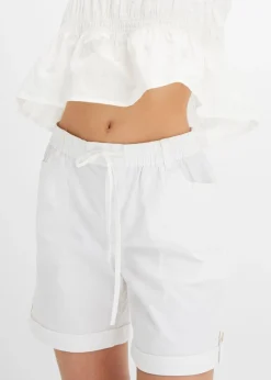 Mujer bonprix bonprix Bermudas de algodón con cinturilla elástica