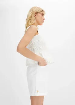 Mujer bonprix bonprix Bermudas de algodón con cinturilla elástica