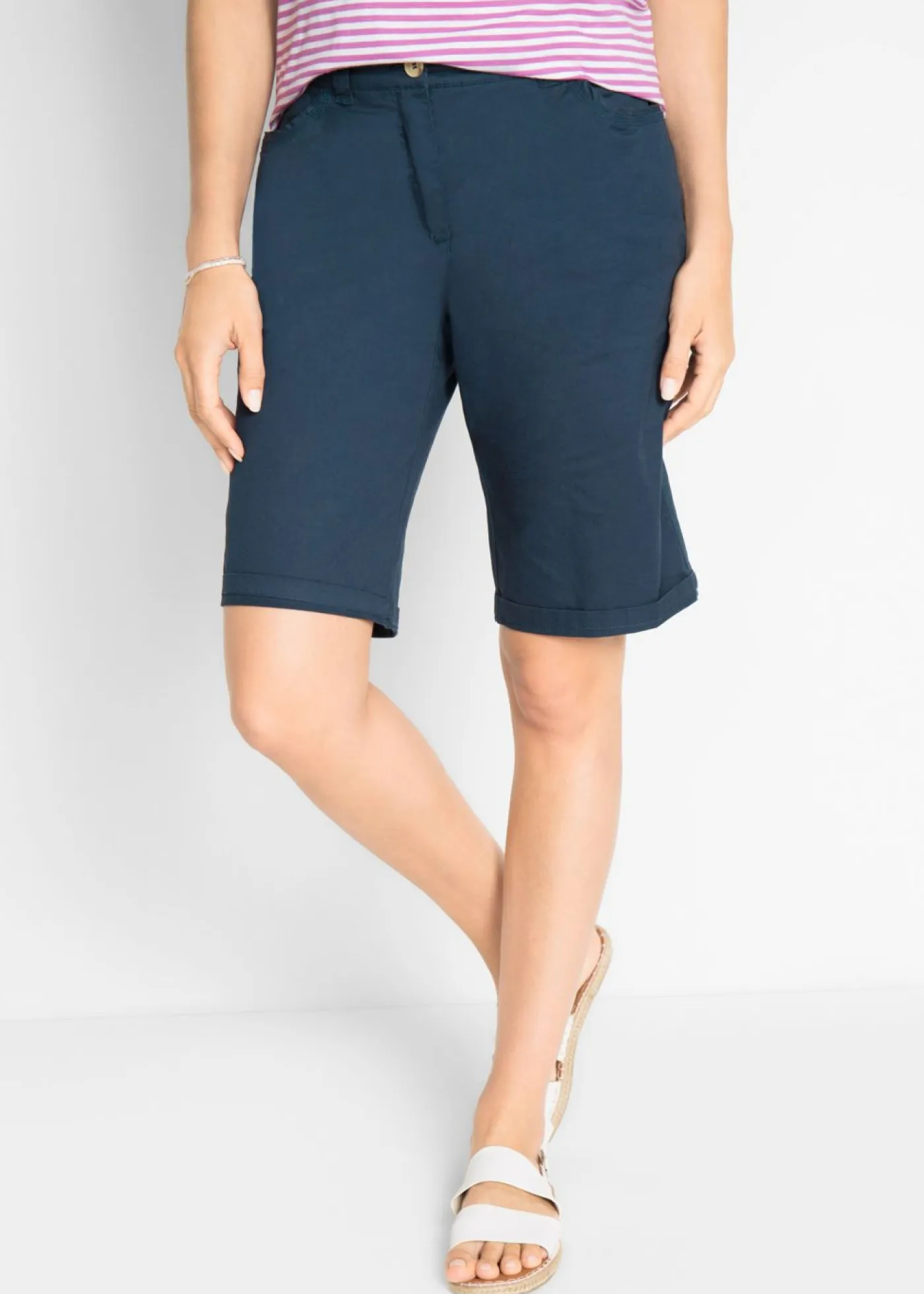 Mujer bonprix bonprix Bermudas de algodón con cinturilla cómoda