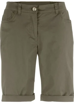 Mujer bonprix bonprix Bermudas de algodón con cinturilla cómoda