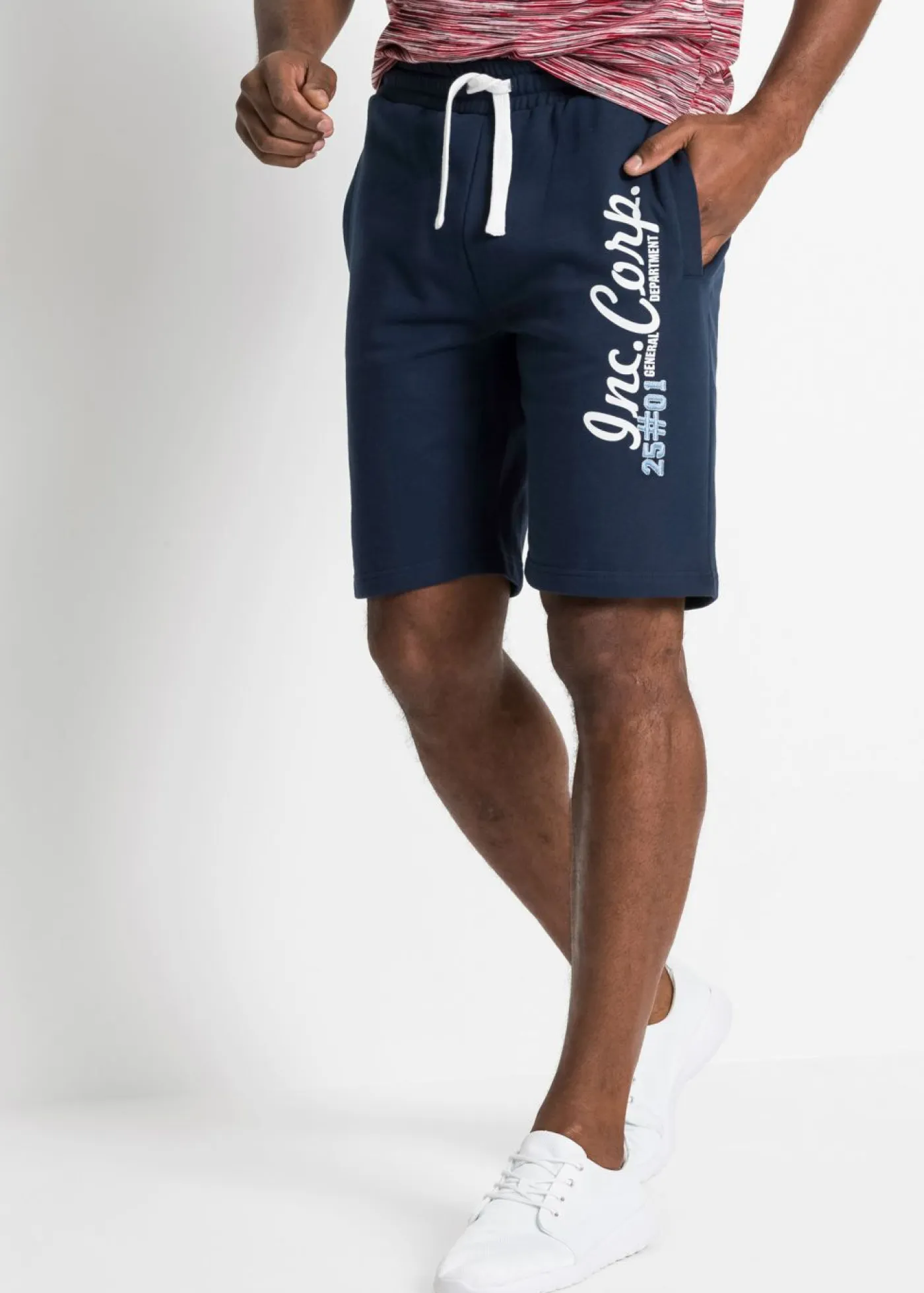 bonprix bonprix Shorts|Ropa Deportiva>Bermudas de chándal de algodón puro Azul marino
