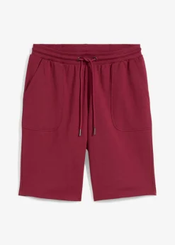 bonprix bonprix Shorts|Básicos>Bermudas de chándal de algodón puro Rojo azalea