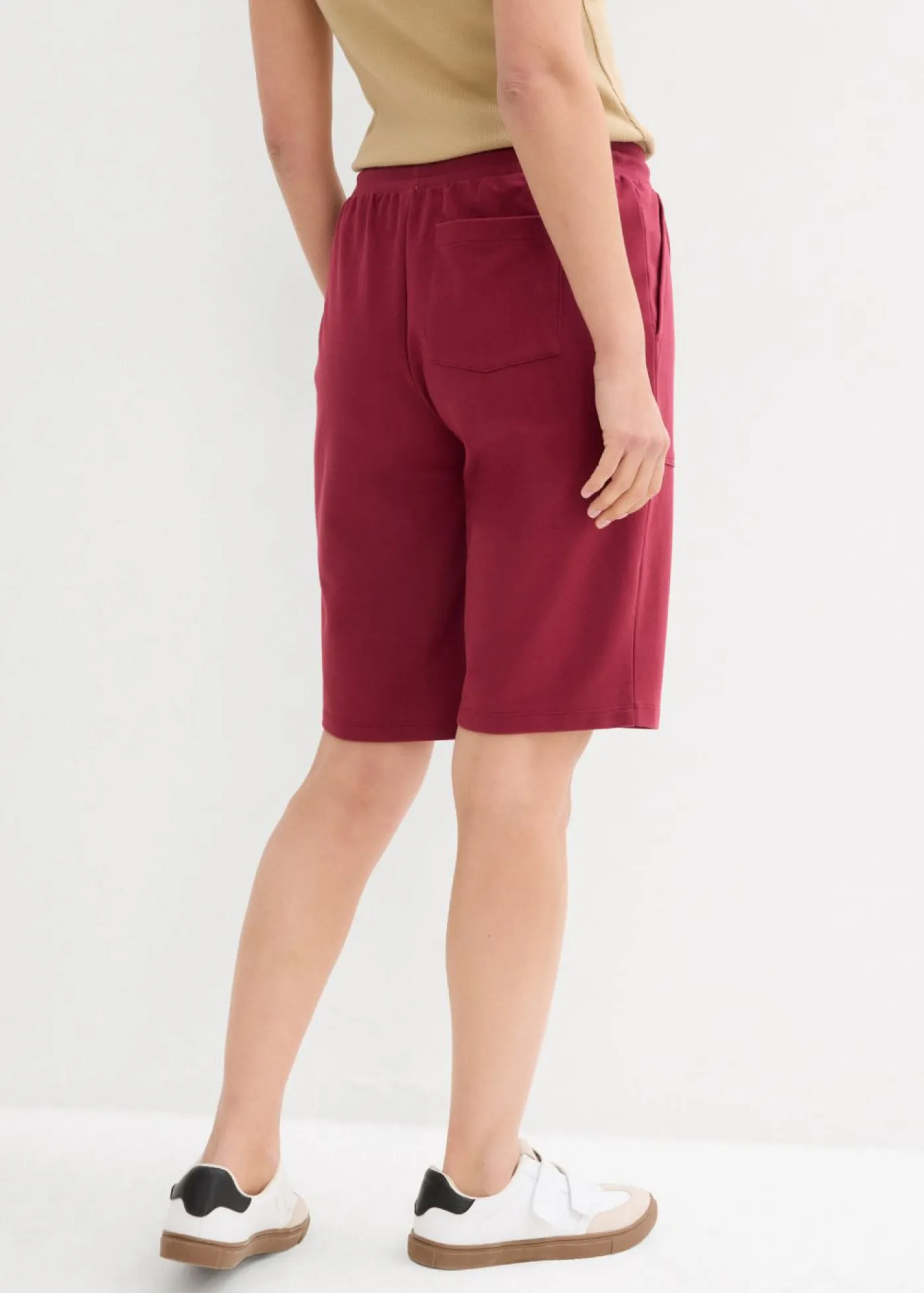 bonprix bonprix Shorts|Básicos>Bermudas de chándal de algodón puro Rojo azalea