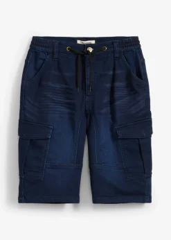 bonprix bonprix Ropa 9 A 16 Años·Jeans|Ropa 9 A 16 Años·Shorts>Bermudas de chándal estilo vaquero, regular fit Azul oscuro denim