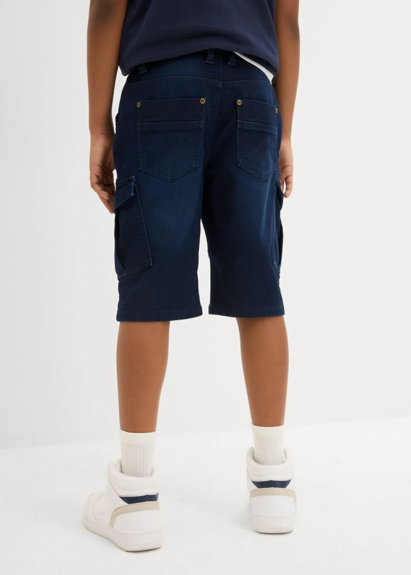 bonprix bonprix Ropa 9 A 16 Años·Jeans|Ropa 9 A 16 Años·Shorts>Bermudas de chándal estilo vaquero, regular fit Azul oscuro denim