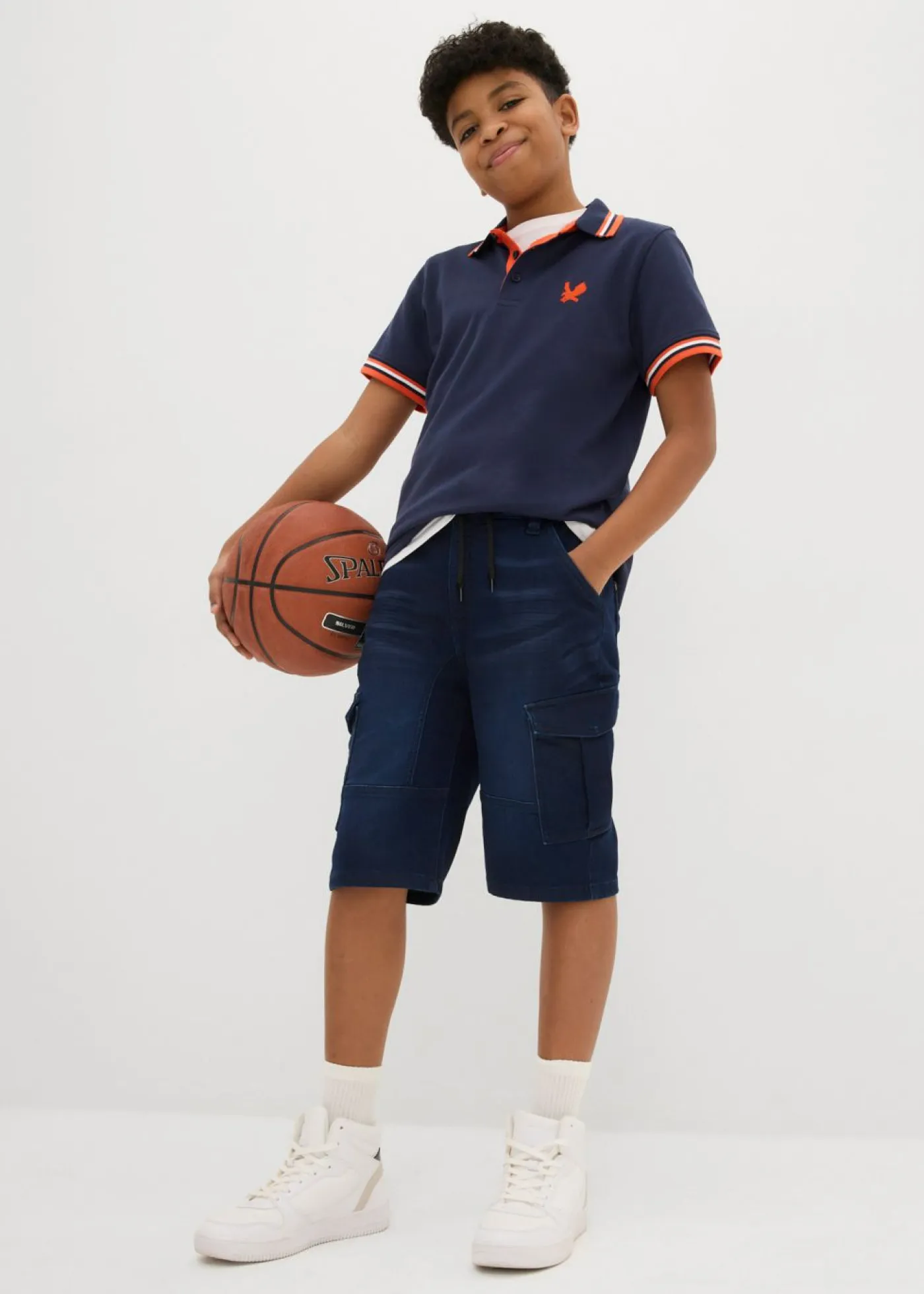 bonprix bonprix Ropa 9 A 16 Años·Jeans|Ropa 9 A 16 Años·Shorts>Bermudas de chándal estilo vaquero, regular fit Azul oscuro denim