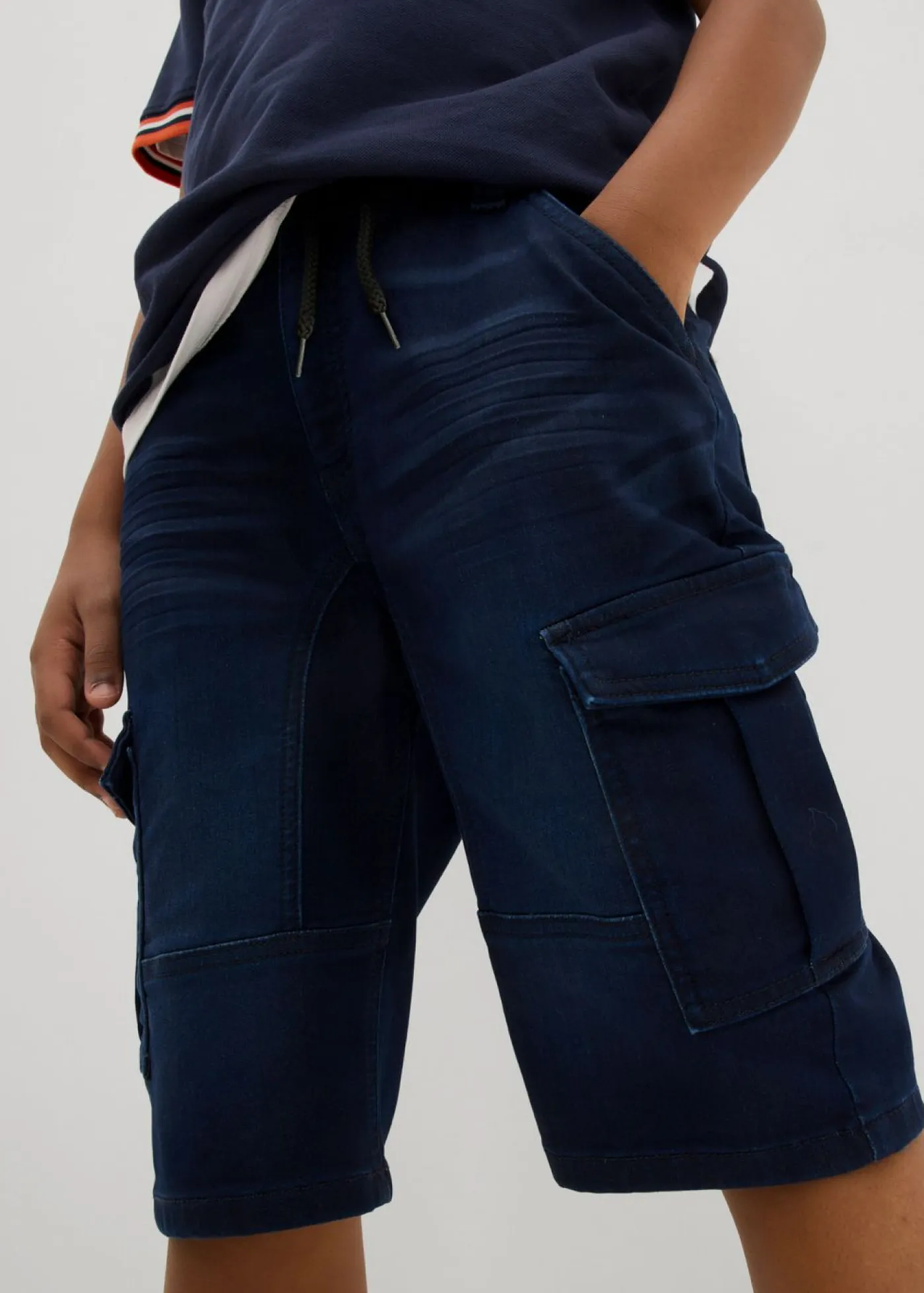 bonprix bonprix Ropa 9 A 16 Años·Jeans|Ropa 9 A 16 Años·Shorts>Bermudas de chándal estilo vaquero, regular fit Azul oscuro denim