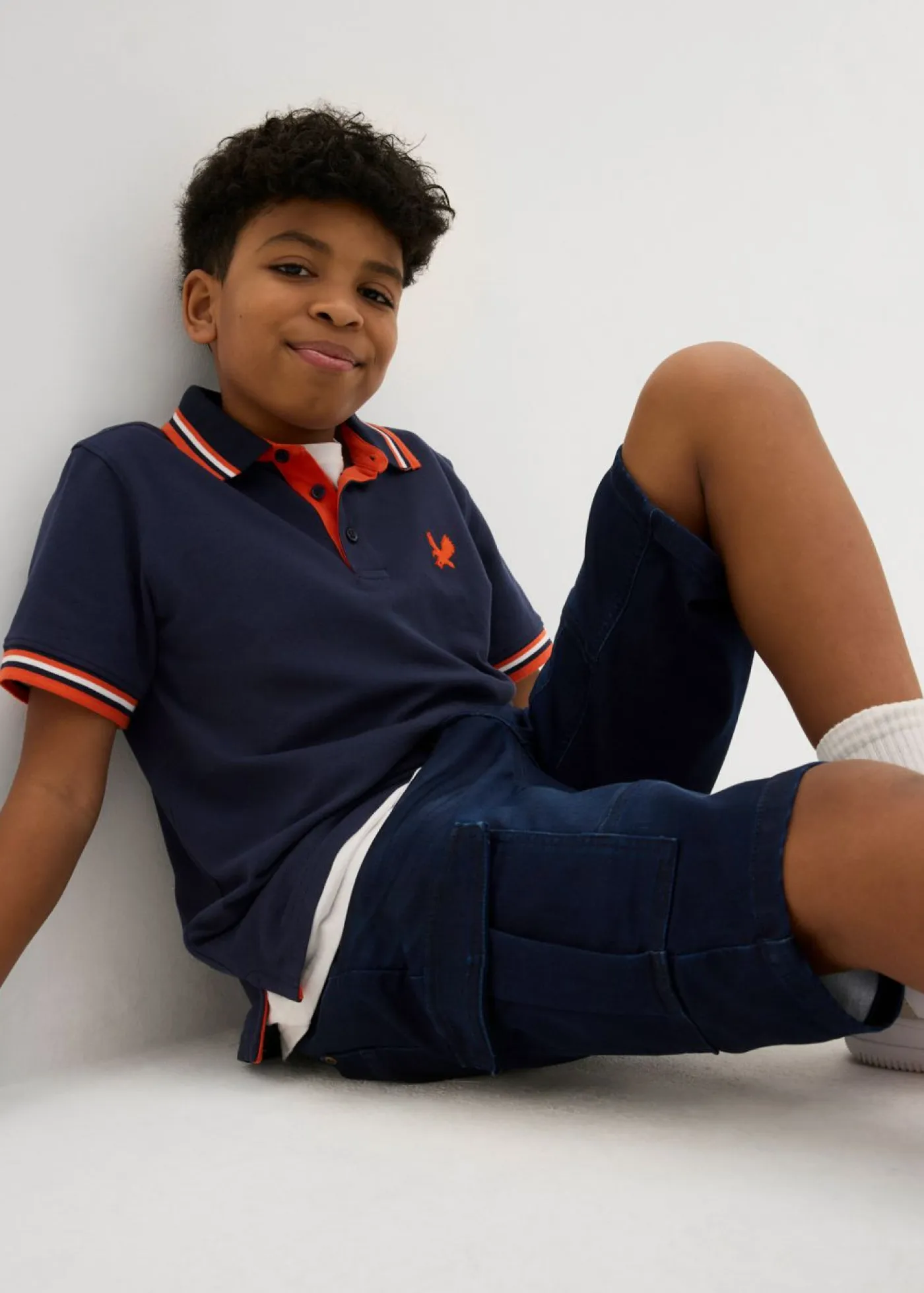 bonprix bonprix Ropa 9 A 16 Años·Jeans|Ropa 9 A 16 Años·Shorts>Bermudas de chándal estilo vaquero, regular fit Azul oscuro denim