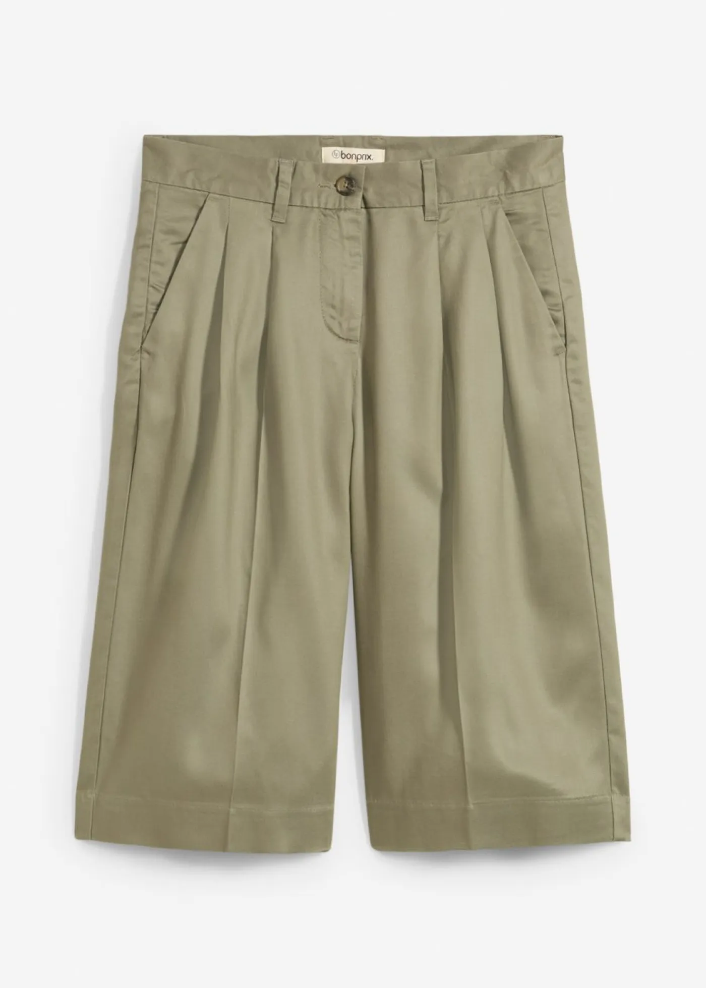 bonprix bonprix Esenciales|Shorts>Bermudas de lyocell fluido verde oliva mate